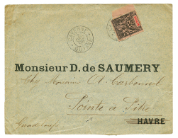 GUYANE Pour La GUADELOUPE : 1896 25c Obl. CAYENNE Sur Env. Pour POINTE-A-PITRE. TTB. - Cartas & Documentos