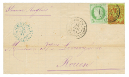 1881 Mixte CG 5c CERES + 20c ALPHE DUBOIS Obl. PAQ.ANG. POINTE A PITRE Sur Lettre Pour ROUEN. TTB. - Cartas & Documentos
