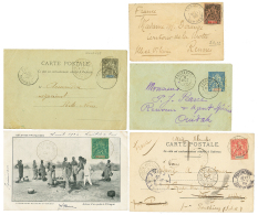 DAHOMEY - BENIN : 1898/1905 Lot 5 Lettres (ABOMEY, ZAGNANADO, KOUANDE, DIAPAGA, PAQUIGNAN). TB. - Briefe U. Dokumente