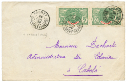 CABOLE : 1909 5c(x2) Obl. ABOMEY Sur Env. Pour CABOLE. Verso, CABOLE + SAVALOU+ PAOUIGNAN. TB. - Briefe U. Dokumente