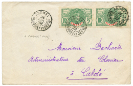 CABOLE : 1909 5c(x2) Obl. ABOMEY Sur Env. Pour CABOLE. Verso, CABOLE + SAVALOU+ PAOUIGNAN. TB. - Storia Postale