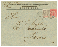 DAHOMEY Pour Le TOGO ALLEMAND : 1905 10c + 15c Obl. GRAND-POPO Sur Env. Pour LOME. Verso, AGOUE DAHOMEY + Cachet Alleman - Covers & Documents