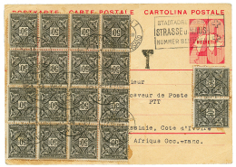 ASSINIE : 1934 Entier Postal SUISSE Obl. ZURICH Pour ASSINIE Taxé Avec TAXES De COTE D'IVOIRE 50c(x18). RARE Et S - Lettres & Documents