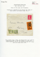 TCHAD : 1935 FRANCE 5c Obl. PARIS Sur Env. Pour FORT-LAMY Taxée Avec TAXE CONGO 60c + TAXE TCHAD 20c(x2). RARE. T - Lettres & Documents