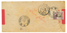 MONGTSEU : 1918 15c Obl. MONG-TSEU-CHINE Sur Enveloppe De MANDARIN Pour Le TONKIN. TTB. - Cartas & Documentos