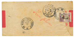 MONGTSEU : 1918 15c Obl. MONG-TSEU-CHINE Sur Enveloppe De MANDARIN Pour Le TONKIN. TTB. - Storia Postale