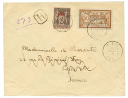 1906 25c SAGE + 50c MERSON Obl. PEKIN CHINE Sur Enveloppe Pour La FRANCE. TTB. - Cartas & Documentos