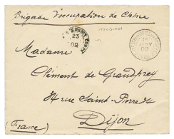 TONG-KOU : 1902 Rare Cachet TRESOR ET POSTES AUX ARMEES 7 CHINE 7 16 Janv 02 Sur Enveloppe Pour La FRANCE. Le N°7 Es - Cartas & Documentos