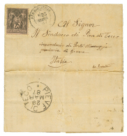 PENITENCIER De BERROUAGHIA : 1887 25c SAGE Obl. BERROUAGHIA Sur Lettre Avec Texte Avec Entete Imprimée "PENITENCI - Sonstige & Ohne Zuordnung