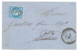 1872 25c(n°60) Obl. GC 5113 + MONDOVIE ALGERIE Sur Lettre Pour La FRANCE. Cote 950 Euros. TB. - Other & Unclassified
