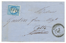 1872 25c(n°60) Obl. GC 5113 + MONDOVIE ALGERIE Sur Lettre Pour La FRANCE. Cote 950 Euros. TB. - Andere & Zonder Classificatie