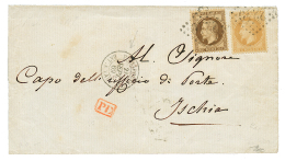 1869 10c + 30c Obl. GC 2240 + PHILIPPEVILLE BAT. A VAP. Sur Lettre Pour ISCHIA(ITALIE). TTB. - Autres & Non Classés