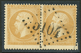 Superbe Paire Du 10c(n°21) Obl. GC 5104 De SHANGHAI. TTB. - Oblitérés