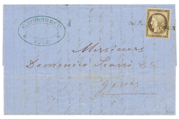 VOLO : 1876 30c CERES Obl. Cachet Maritime Italien COI POSTALI FRANCESI Sur Lettre De VOLO (GRECE) Pour L' ITALIE. RARE. - Autres & Non Classés