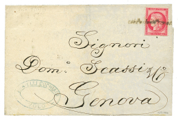 VOLO : 1874 80c CERES Obl. COI POSTALI FRANCESI Sur Lettre Ss Texte Datée "VOLO 7 Oct 1874" Pour L'ITALIE. Rare. - Other & Unclassified