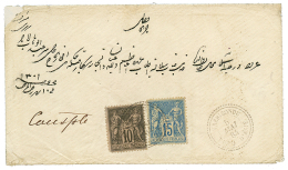 TREBIZONDE :1884 10c + 15c SAGE Obl. TREBIZONDE Sur Enveloppe Pour CONSTANTINOPLE. TB. - Autres & Non Classés