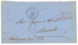 1869 Cachet Rare D' Escale SMYRNE PAQ FR X N°5 + Taxe 6 Sur Enveloppe Pour MARSEILLE. Superbe. - Other & Unclassified