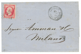 1864 80c(n°24) Obl. GC 5095 + SALONIQUE TURQ. D'EUROPE Sur Lettre Pour L'ITALIE. TB. - Lettres & Documents