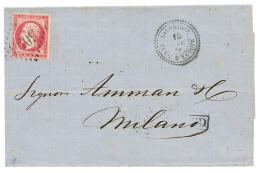 1864 80c(n°24) Obl. GC 5095 + SALONIQUE TURQ. D'EUROPE Sur Lettre Pour L'ITALIE. TB. - Covers & Documents