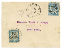 1921 10m S/ 25c Sur Enveloppe Taxée Avec TAXE 15m S/ 5c(n°2). RARE(timbre Détaché = 100 €) - Cartas & Documentos