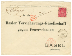 1895 50c SAGE Obl. PORT-SAID EGYPTE Sur Enveloppe RECOMMANDE Pour La SUISSE. Superbe. - Briefe U. Dokumente