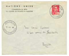 1948 FRANCE 6F GANDON Obl. JERUSALEM POSTES FRANCAISES Sur Env(NATIONS UNIS) Pour PARIS. TTB. - Other & Unclassified