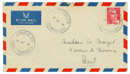 1948 FRANCE 6F GANDON Obl. JERUSALEM POSTES FRANCAISES Sur Env. Pour PARIS. TTB. - Sonstige & Ohne Zuordnung
