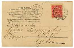 CRETE - RETHYMO : 1906 MEXIQUE 4c Obl. Sur Carte La CRETE. Recto, Cachet RETHYMNO CRETE. TB. - Andere & Zonder Classificatie