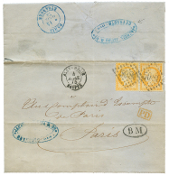 BEYROUTH - BOITE MOBILE : 1875 Paire 40c CERES(n°38) Obl. GC 5080 + ALEXANDRIE EGYPTE + B.M Sur Lettre Avec Texte De - Cérès