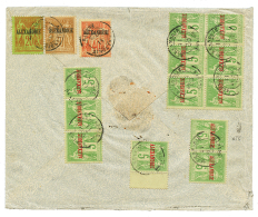 1911 12 Exemplaires Du Rare 5c SAGE Type 2(n°6) + 20c+30c+ 40c Obl. ALEXANDRIE EGYPTE Au Verso D'une Enveloppe RECOM - Storia Postale