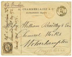 1876 30c CERES Obl. ALEXANDRIE EGYPTE (Trés Belle Oblitération Centrale) Sur Enveloppe VIA BRINDISI Pour L - Briefe U. Dokumente