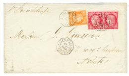 1876 CERES 80c(x2) + 40c Obl. LE CAP HATIEN PAQ FR D N°3 Sur Enveloppe Pour NANTES. RARE. TTB. - Schiffspost