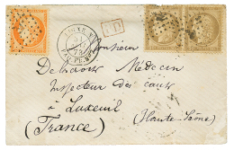 1873 CERES 30c(x2) + 40c Obl. ANCRE + LIGNE N PAQ FR N°7 (escale D' ADEN) Sur Enveloppe Pour La FRANCE. TB. - Maritieme Post