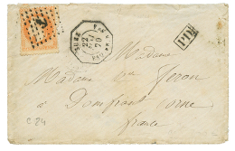 1870 40c(defectueux) Obl. ANCRE + SUEZ PAQ FR N°4 Sur Enveloppe Pour La FRANCE. TB. - Poste Maritime