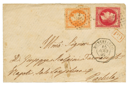 1869 40c + 80c Obl. Ancre + MONTEVIDEO Sur Enveloppe Pour L'ITALIE. TB. - Poste Maritime