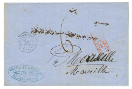 1868 Cachet Rare ALEXANDRETTE PAQ FR X N°5 + Taxe 6 Sur Lettre Pour La FRANCE. Superbe. - Maritieme Post