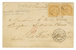1867 Paire 10c AIGLE(def) Obl. ANCRE + CORR. D'ARM. LIG. N P.FR N°2 Sur Env. Pour La FRANCE. TB. - Poste Maritime