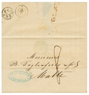 Oblitérations Doubles : 1863 GODAWERY 12 Dec 63 + Verso HERMUS 15 Dec 63 Sur Lettre Avec Texte De MARSEILLE Pour - Poste Maritime