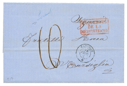 1857 CAPITOLE 16 FEV (dateur 7 Renversé) + Taxe 10 Sur Lettre De CONSTANTINOPLE. TTB. - Poste Maritime