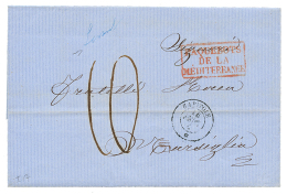 1857 CAPITOLE 16 FEV (dateur 7 Renversé) + Taxe 10 Sur Lettre De CONSTANTINOPLE. TTB. - Maritieme Post