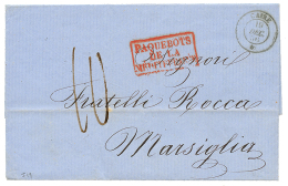 1856 CAIRE 19 Dec 56 + Taxe 10 Sur Lettre De CONSTANTINOPLE Pour MARSEILLE. Superbe. - Poste Maritime