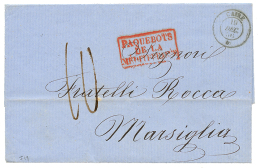 1856 CAIRE 19 Dec 56 + Taxe 10 Sur Lettre De CONSTANTINOPLE Pour MARSEILLE. Superbe. - Posta Marittima