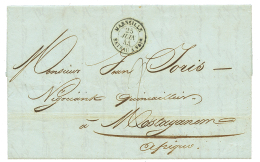 1844 MARSEILLE BATEAU A VAPr + Taxe 2 Sur Lettre De MARSEILLE Pour MOSTAGANEM(ALGERIE). TTB. - Correo Marítimo