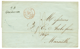 1839 Cursive 54 QUIBERON + OUTRE-MER PAR AURAY Sur Lettre (ss Texte) Datée "ST PIERRE" Pour MARSEILLE. Associatio - Maritieme Post