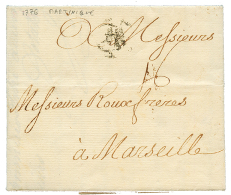1776 Cachet Orné (??) Sur Lettre Avec Texte De ST PIERRE MARTINIQUE Pour MARSEILLE. TB. - Poste Maritime
