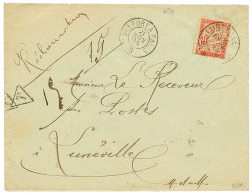 1894 30c "SAUMON" (n°34) Obl. LUNEVILLE + Ambulant BELFORT A PARIS Sur Lettre. Signé CALVES. TB. - 1859-1959 Covers & Documents