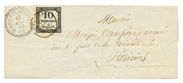 LOIRET : 1861 TAXE 10c(n°2) Obl. PIRHIVIERS + T.22 SERMAISES-DU-LOIRET Sur Lettre. Superbe. - 1859-1959 Lettres & Documents