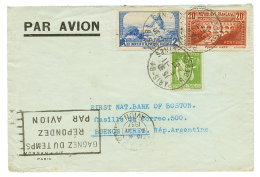 1937 20F PONT DU GARD + 2F+ 75c Sur Lettre PAR AVION De PARIS Pour L'ARGENTINE. TB. - 1877-1920: Semi Modern Period