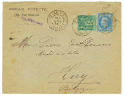 1894 5c SAGE + 20c EMPIRE Lauré(n°29) Obl. PARIS Sur Enveloppe Pour La BELGIQUE. TB. - 1877-1920: Semi Modern Period
