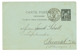 1885 Entier 10c SAGE Obl. MONACO PRINCIPAUTE Pour L' ALLEMAGNE. Superbe. - 1877-1920: Semi Modern Period